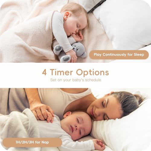 HOUSBAY Baby Sound Machine with Night Light, 18 Soothing Sounds, Portable Lullaby Machine, Timer, White Noise Soother for Sleeping, Toddler Sleep Trainer & Kids Bedroom Soother - Image 5