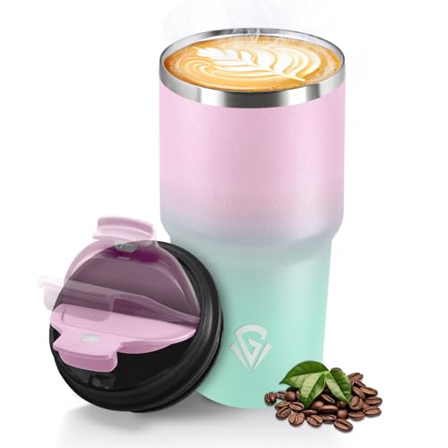 HoneyHolly Thermobecher 600 ml, Wiederverwendbar, Edelstahl Kaffeebecher-to-go Thermo, Auslaufsicher, Doppelwandiger Trinkbecher, Isolierbecher, Travel Mug für Heißen Kaffee, Tee und Kalte Getränke 1