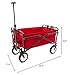 Seina Steel Compact Collapsible Folding Outdoor Portable Utility Cart in Red, Heavy-Duty Powder-Coated Steel Frame
