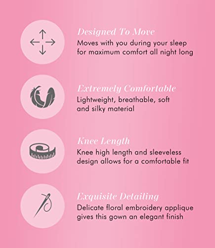 Image of Exquisite Form Women's 30107 Nylon Tricot Sleeveless Short Knee Length Nightgown