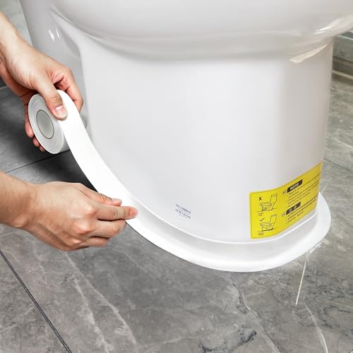 TOUSEA Professional Waterproof Caulk Strip - Self Adhesive White Sealing Tape for Toilet, Tub, Wall Edge - Decorative Wall Trim & Peel and Stick Backsplash Finisher - Renter Friendly, Easy Install