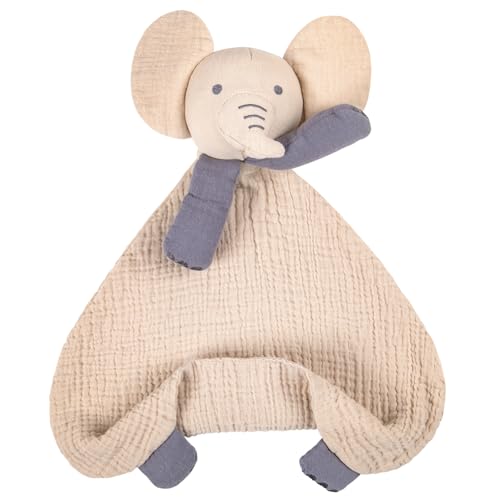 Image of lulumoon Baby Security Blanket Elephant: Snuggle Muslin Lovey for Travel & Daycare - Self-Soothe Lovie for Newborn Gift