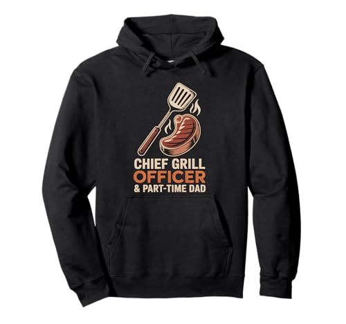 Grilling Chief Grill Officer Funny BBQ Humor Cita Papá Sudadera con Capucha
