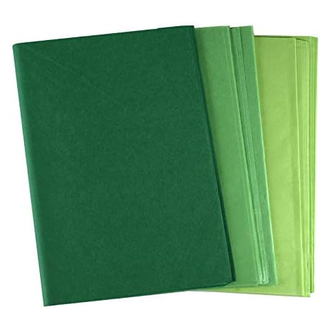 PLULON 60 Sheets Saint Patrick's Day Green Tissue Paper, Gift Wrapping Paper for DIY Gift Wrapping Birthday Wedding Holiday Paper Flower(Green) Cover