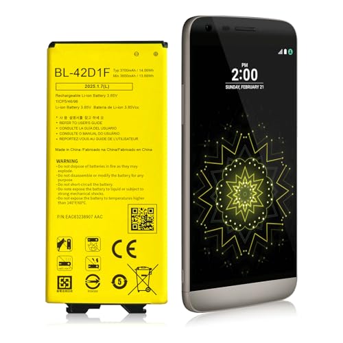 Soseieiu for LG G5 Battery,BL-42D1F Battery Replacement for LG G5 VS987, H820, H830, LS992, US992, H845, Dual H850, H858, H860 3700mAh 3.85V/14.2Wh