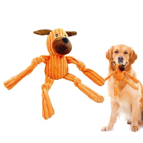 Dfyiq 犬の鳴くおもちゃ、大型犬用の鳴く犬のおもちゃ - ビスタプリントスクイーカー付き軽量犬用おもちゃ - 攻撃的な咀嚼者用のスクイーカーぬいぐるみ、小型犬、中型犬、大型犬用の犬のぬいぐるみ