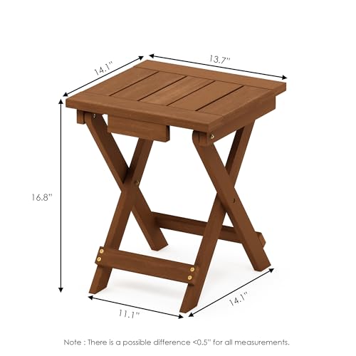 Furinno TIOMAN Hardwood Folding Outdoor Side Table, Light Wood - image 3