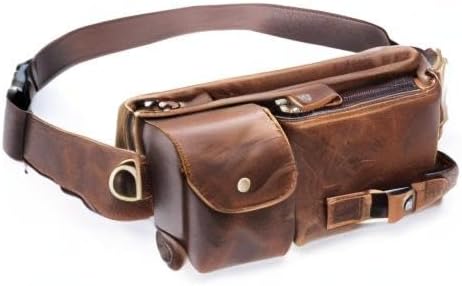 NIUCUNZH Cowhide Waist Fanny Pack-Genuine Leather and Slim with Adjustable Waistband Oil Coffee - Image 8