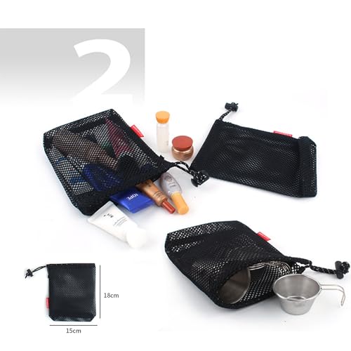 Drawstring Ditty Bags Nylon Mesh Outdoor Camping Travel Storage 5Pcs4