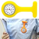 Beweglicher Silikon-Krankenschwester Runde Quarz-Armbanduhr-Uhr mit Pin (weiß)