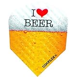 3 Sets of 3 Dart Flights - 4051 - Dimplex I Love Beer Standard Double Thick Dimpled Flights