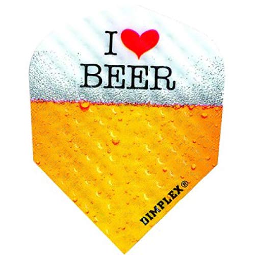 US Darts 3 Sets of 3 Dart Flights - Dimplex I Love Beer Standard Double Thick Dimpled Flights …