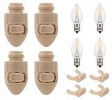 Creative Hobbies 4-Pack Ivory Plug-in LED Night Light with Switch, Manual On/Off, UL Listed | Ideal for Bathroom, Hallway, Garage, Bedroom & Nursery