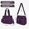CALUOMATT Tote Bag for Women Canvas Tote Bags Handbags for Women Crossbody Bag with Multiple Pockets, Dark Purple #4