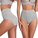 ANNYISON Women's High Waisted Cotton Underwear Soft Breathable Panties Stretch Briefs (5 Pack in 5 Drak Colors, L)