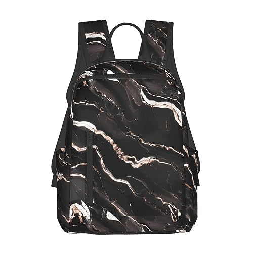 Sac à dos marbre noir et or rose idéal pour le travail et les voyages