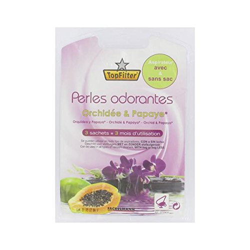Top Filter Ambientador Aspirador Fragancias orquideas y Papaya o Rosas o Flor de algodón o té Verde y aloé Vera o Vainilla, 3 ud/s, 17 x 12 x 2,5 cm