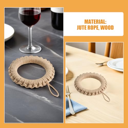 Dessous de plat en jute pour table à manger - Set de table campagne rustique et convivial - 8