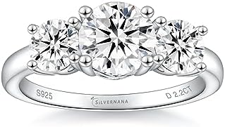 Moissanite Engagement Ring for Women Sterling Silver D Color VVS1 Moissanite Promise Wedding Ring for Her