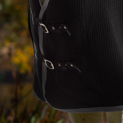 Image of Equinavia Luftig Waffle Cooler | 100% Cotton - Black - 72 in