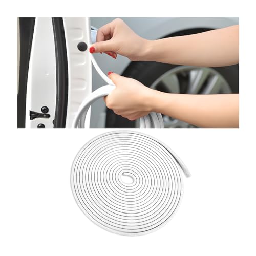 Osilly Car Door Edge Guards, 16Ft Rubber Seal Car Door Edge Trim, U Shape Door Edge Protector Guard, Aluminum Weather Proofing Automotive Door Edge Molding Protection for Most Car (White)