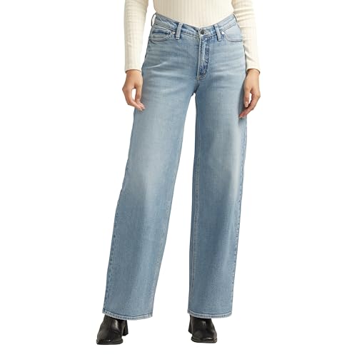 Silver Jeans Co. Women's V-Front High Rise Wide Leg Jeans