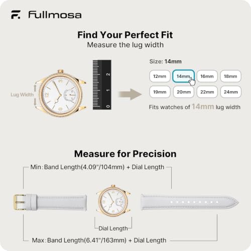 Image of Fullmosa 14mm Quick Release Leather Watch Band