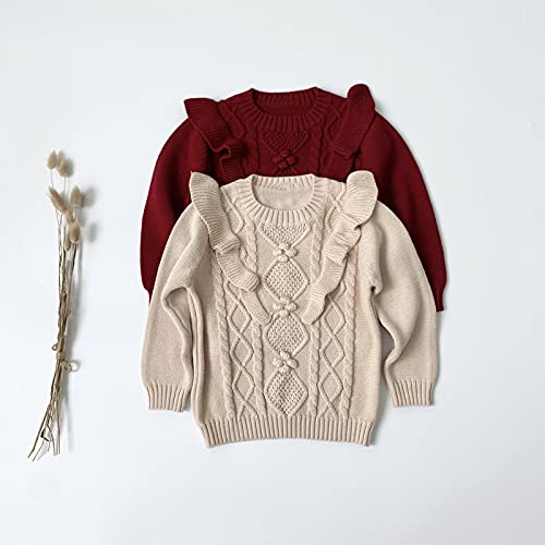 Little Girl Cable Knit Sweater Fall Casual Long Sleeve Pullover Jumper3
