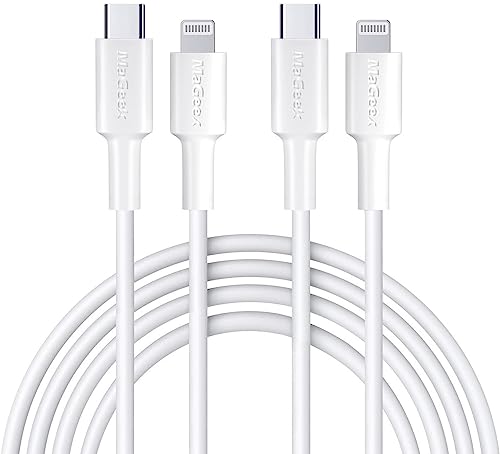 MaGeek USB C to Lightning Cable 3m 2-Pack [Apple MFi Certified] 3.0 Meters Super Long PD Fast iPhone Charger Cable for iPhone 14/13/12/11/X/XS/8 Plus iPad Supports USB Power Delivery (PD)