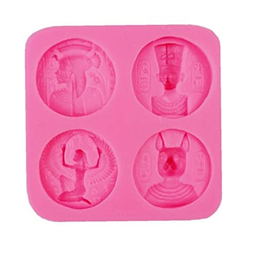 1pc Silicone Cake Mold Egypt Sphinx Pharaoh Cake Decorating Tools Cookie Chocolate Moulds Fondant 4 Holes