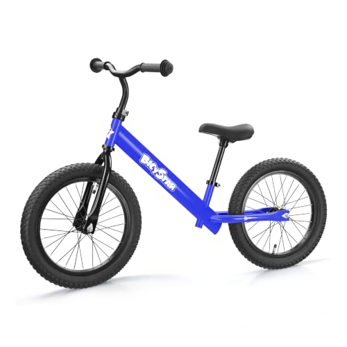 Image of bicystar 16 Inch Balance Bike for Kids 5-8, Air Rubber Tires, Drak Blue