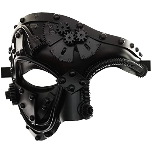 Masque Steampunk Metal Cyborg, masque de mascarade pour Halloween Costume Party/Phantom of the Opera/Mardi Gras Ball Cover