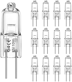 WeshLMPO G4 Halogen Bulbs 10w G4 12v 10w Bulb 2 Pin Warm White 2700K Dimmable G4 Halogen Light Bulbs for Kitchens Cooker Hood and Bedrooms 12 Pcs