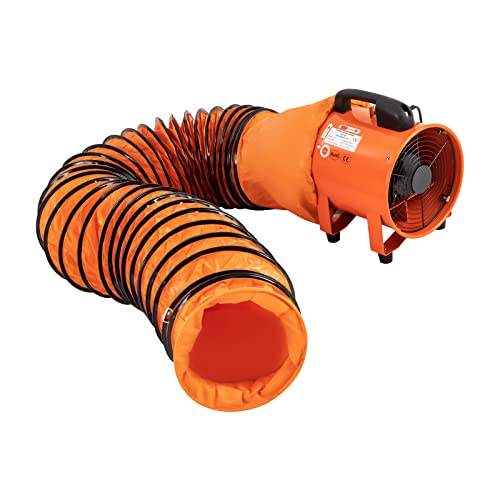 Ventilador extractor de aire de 10 pulgadas con ducto de PVC de 16 pies - Ventilador de extracción y ventilación para cocina, talleres y almacenes, con alta velocidad de flujo de aire para garajes y fábricas miniatura 3