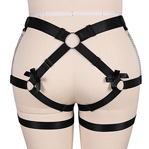 Womens Plus Size Leg Belt Garter Belt Harness Body Cage High Waist Hollow Out Gothic Punk Dance Rave4