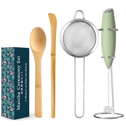 MONOJOY Electric Matcha Whisk Set 4 PCS Matcha...