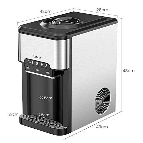 FANTASK Macchina per cubetti di ghiaccio 3 in 1 con acqua calda e fredda, cubetti di ghiaccio in 10 minuti