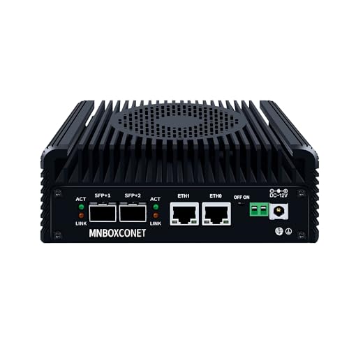 MNBOXCONET S2 Mini PC N150 10GBE SFP+, Firewall Appliance Micro Büro Hardware, DDR5 8GB RAM 128GB SSD, 2xi226V 2.5Gbit LAN, USB C, TF Card Slot, Support Proxmox OPNsense, SPK/MIC