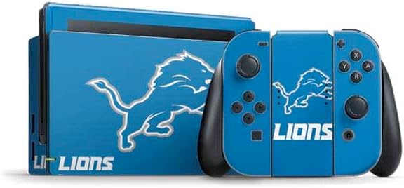 Skinit Decal Gaming Skin Compatible with Nintendo Switch Bundle - Officially Licensed NFL Detroit Lions Helmet Design