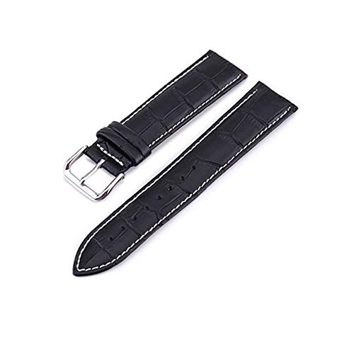 Preisvergleich Produktbild NDYD Classic Personality Grain Strap Lederarmband Uhrenzubehör Hochwertiges Armband 18mm Black White line