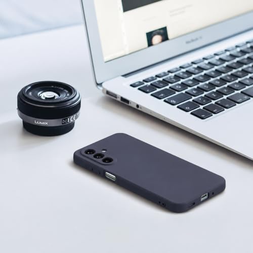Image of DIZORO Microfiber Candy Case for Samsung A57 5G Smooth Touch Cushion Liquid Soft Silicone Gel Rubber Phone Cases Non-Slip Full Body Protective Shockproof Back Cover -Navy