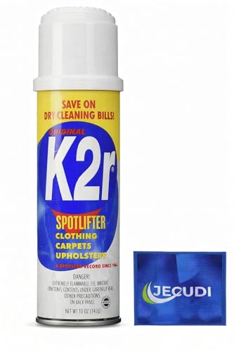 K2R SpotLifter Spot Remover Spray Quick-Drying Stain Remover for Clothing Carpets Upholstery & Wallpaper Built-In Brush Cap for No-Mess Touch-Ups 10oz (1 1)