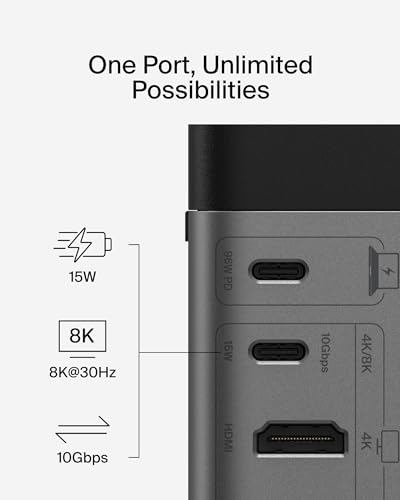 Belkin USB-C Hub 11 in 1 Pro GaN 150W Triple 4K HDMI Windows, Laptops - image 8