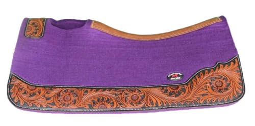 CHALLENGER Horse 32'x30' Western Contoured Wool Felt Therapeutic Saddle Pad Purple 39253PR
