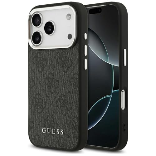 CG MOBILE Guess 4G Classic Logo Compatible avec MagSafe Coque pour iPhone 17 Pro (Noir)