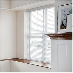 Lamas Persianas 120 Persianas Venecianas Extra ancho 180cm 170cm 160cm 140cm 120cm 100cm 80cm 60cm Blanco Persianas venecianas de madera, Lamas de 50mm Persianas Horizontales con cintas para puerta Ventana Cocina ( Color