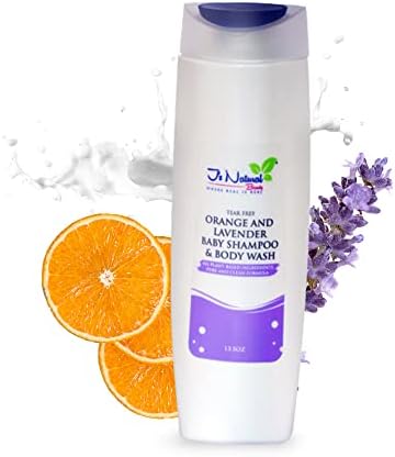 J'S NATURAL BEAUTY WHERE REAL IS REAL Tear-Free Body Wash and Shampoo, Newborn Baby Essentials with Tea Tree, Orange and Lavender, Baby Shampoo and Baby Wash 13.5 oz