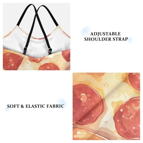 KLL Pizza Pepperoni Visit My Page Girls' 1 Piece Swimsuit Beach Swimming Suits Adjustable Shoulder Strap Quick-Dry3