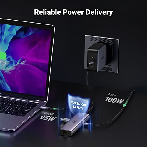 Ugreen Usb C Hub With Ethernet, 7-In-1 Multiport Adapter With 4K@60Hz Hdmi, 100W Pd Charging, Sd/Tf Card Reader, 2 Usb 3.0 Ports, Macbook Docking Station Compatible With Mac M1, M2, Ipad, Steam Deck #TOP3