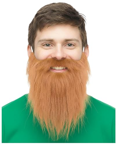 Ginger Fake Irish Beard St. Patricks Day Leprechaun Costume Beard Accessory for Men - One Size